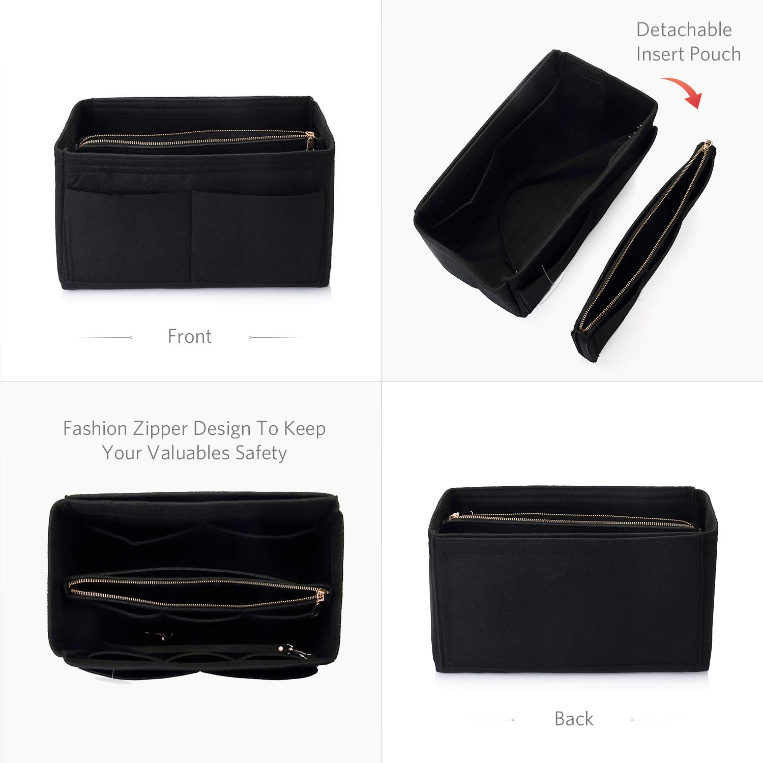 펠트 지갑 정리함 인서트 - 지퍼가 달린 여행용 토트백 - Backpack Insert Organizer 리뷰 및 가격